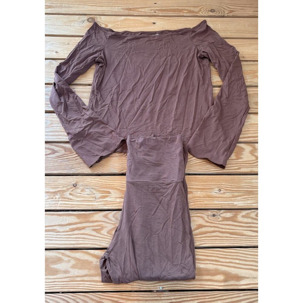 Indigo Luna store Women’s Off Shoulder Top Wide Leg Pants Set Size M/L Mauve R9